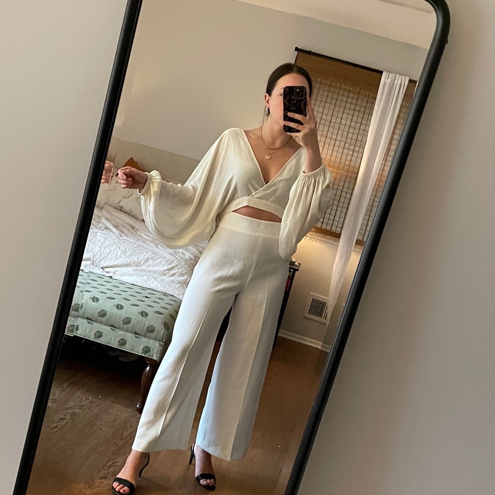 White cropped top